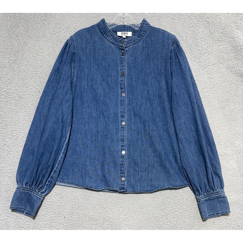 Vintage ROBERT RODRIGUEZ Button up Denim Chambray long sleeve shirt Womens XL